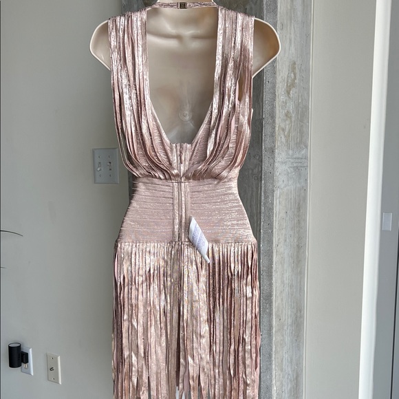 Herve Leger Shimmering Pink Mini Dress - Picture 4 of 7